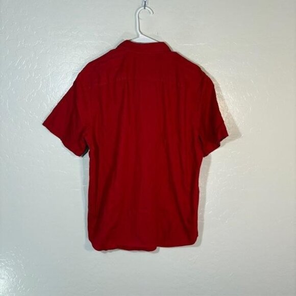 UNTUCKit Shirt Mens Large Red Briscoe Short Sleeve Garment Dyed Regular Fit - Picture 5 of 7